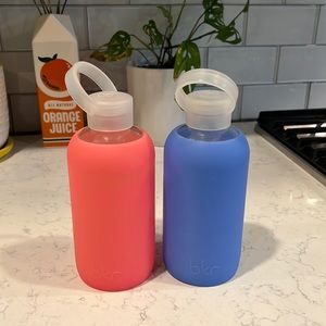Bkr bottles (one pink one blue)